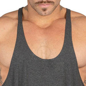 Top Trending Men's Sporty Transpirable 100% Cotton Gym Fitness Tank Top para culturismo de secado rápido - Product Image 5