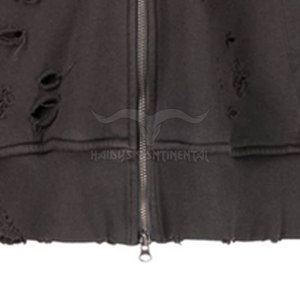 เสื้อฮู้ดฟลีซผู้ชายแบบใหม่ล่าสุด ดีไซน์ขาดๆ แต่งสีและโลโก้ได้ตามต้องการ ระบายอากาศได้ดี ผลิตจากวัสดุคุณภาพเยี่ยม บุซับในอย่างดี สีพื้น ย้อมสีเรียบๆ สำหรับฤดูหนาว - Product Image 5