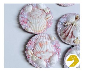 เปลือกหอยกระจกเปลือกหอยขัดแบบเวียดนามกระจกเปลือกหอยขนาดเล็กพกพาได้ของตกแต่งชายหาดที่หรูหรามีดีไซน์กะทัดรัดข้อเสนอข้อเสนอที่ดีที่สุด - Product Image 2