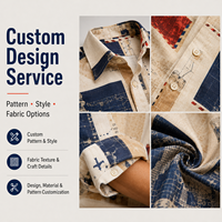 Kemeja Hawaii Lengan Panjang Custom IKDEER Pria Bahan Sutra Satin Kasual Liburan Musim Panas Ringan Anti Kusut Bernapas