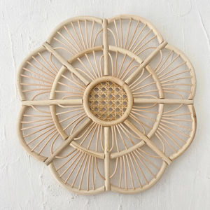 Napperon décoratif en rotin rond à fleurs Produits écologiques Fabriqué au Vietnam Décoration de table en gros - Product Image 1