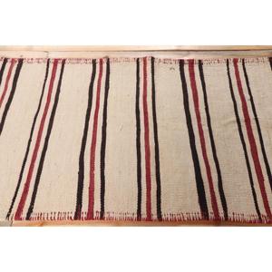 2.7x9.5 ft Rug, Vintage Turkish Rug, <b>Red</b> Black Paisley <b>Wool</b> Rug - Product Image 3