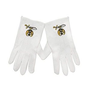 Gant blanc maçonnique de haute qualité 100% gants de maçon en coton Regalia de qualité 100% gants en coton maçonnique blanc en coton - Product Image 1