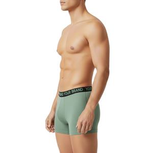 Paquete de 4 Calzoncillos Bóxer cortos básicos de algodón de talla grande para hombre al por mayor con logotipo personalizado y servicio OEM de marca - Product Image 5