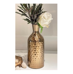 Demi-martelé Design fleur Vase Royal luxe mariage nouvelle chambre décor chevet américain laiton fleur vase écologique - Product Image 4