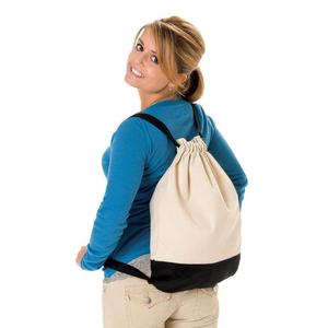 Two Tone Canvas Sport Backpack <b>Large</b> Capacity Wholesale <b>Drawstring</b> <b>Bags</b> Handle Waterproof Cartoon for Daily Outdoor Use-BPK57 - Product Image 2