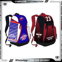 Moq Basketball Fußball Scocer Bag Kunden spezifischer Rucksack mit Logo und Muster Polyester Sublimation Druck Basketball tasche