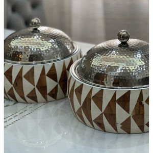 Table Top Kitchen Ware Organizer Bone Inlay Food Hot Pots Hammered <b>Lids</b> Ramadan Food <b>Serving</b> <b>Dish</b> Handmade Food Warmer - Product Image 6