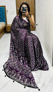 Bandana estilo étnico de seda suave Semi Gajji estampado digital elegante patrón floral - Product Image 5