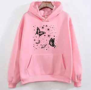 Sudadera con Capucha Personalizada OEM 100% Algodón, Cortavientos, de Secado Rápido, Estilo Casual Francés Vintage, con Estampado Frontal, Holgada, para Mujer - Product Image 3