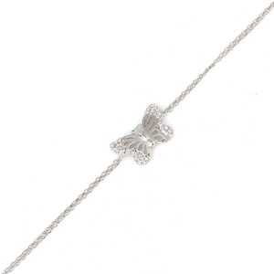 925 Sterling <b>Silver</b> White <b>Bracelet</b> with Butterfly Model Crystals <b>Bracelets</b> & <b>Bangles</b> - Product Image 1