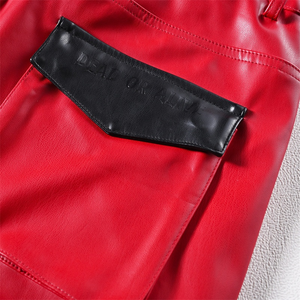 Pu Faux <b>Leather</b> <b>Cargo</b> <b>Pants</b> Skull Embossed Custom Color Y2K Streetwear <b>Leather</b> <b>Pants</b> for Men - Product Image 6