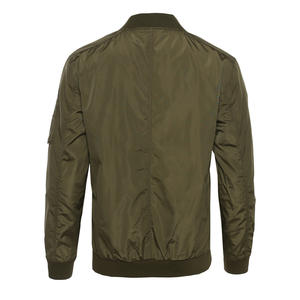 Veste bomber bleue sur mesure en gros pour hommes, longue, printemps-hiver, tendance, avec logo personnalisé, tissu neuf - Product Image 6