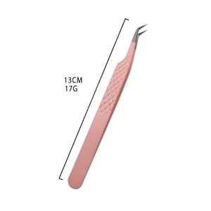Juego de Pinzas de Precisión Profesionales de Acero Inoxidable Rosa con Mango Antideslizante para Extensión de Pestañas y Trabajos de Belleza Finos - Product Image 6