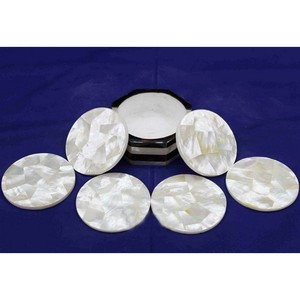 Dessous de verre incrusté précieux fait à la main nacre caboteur à thé pour vaisselle plateau à café caboteur à café en gros indien - Product Image 3