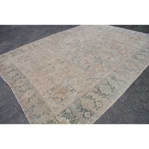 Alfombra Turca de 8.6x11.7 pies, Alfombra Vintage Extra Grande, Alfombra Azul con Diseño Floral - Product Image 3