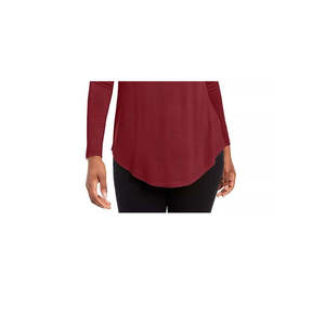 Cardigan da Donna JM Collection, Casual, Tinta Unita, Collo Alto, Rosso, Taglie Forti, Lunghezza Corta - per Autunno Inverno Primavera - Product Image 3