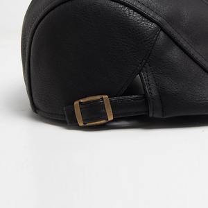Haute qualité Vintage angleterre gavroche casquettes à la mode hommes unisexe en cuir véritable béret automne hiver visière casquette plate épaissir décontracté - Product Image 5
