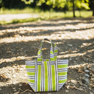 กระเป๋าช้อปปิ้งทำจากไนลอนรีไซเคิลเป็นมิตรกับสิ่งแวดล้อมกระเป๋าเครื่องสำอางใช้ซ้ำได้มีซิปกระเป๋าโท้ทสำหรับเดินทางชายหาดทำจากในอินเดีย - Product Image 2