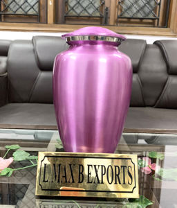 Urnas de cremación para adultos de color transparente rosa de aluminio para cenizas humanas con bolsa de terciopelo gratis precio al por mayor - Product Image 2