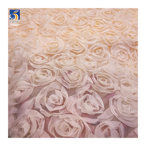 YX807 <span class=keywords><strong>2025</strong></span> модная популярная американская 3D вышивка цветы розы вязаная сетчатая ткань для платья летние женские - Product Image 6