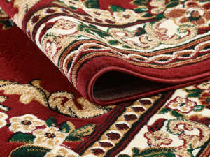 Alfombra turca de lujo hecha a máquina, de polipropileno BCF, color rojo intenso, premium, para sala de estar, del fabricante de Gaziantep. - Product Image 2