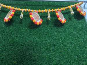 Arte tradicional Deco Toran tela colgante de pared Bandarwal regalos para el hogar templo decoración para interior/exterior entrada boda decoraciones - Product Image 2