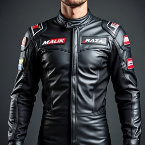 Traje de cuero de motocicleta Malik Raza superventas | Equipo de carreras de cuero de vaca de alta calidad - Product Image 4