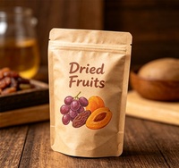 Leeg composteerbare voedselverpakkingszakken, biologisch afbreekbare kraftpapieren staande pouches met venster, aangepast logo voor gedroogd fruit