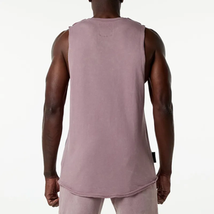 เสื้อแขนกุดไม่มีแขนสำหรับผู้ชายเสื้อกล้ามออกกำลังกายเสื้อฟิตเนสฝรั่งเศสเทอร์รี่ล้างกรดวินเทจ - Product Image 4