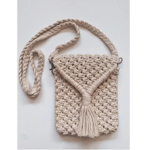 Élégant sac à bandoulière en coton tissé décoratif en macramé fait à la main pour les voyages en plein air ou au quotidien - Product Image 2