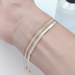 Brazalete de Cadena Espiga de Oro Sólido, Estilo Clásico, Brazalete de Cadena Espiga de Oro Sólido Auténtico - Product Image 3