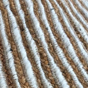 Tapis de luxe rayé en laine naturelle non teintée en jute cousu à la main Texture épaisse Design moderne pour salon ou hôtel Prix d'usine - Product Image 1