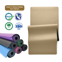Tapis de yoga en caoutchouc PU YEWAYOGA, logo personnalisé disponible, plusieurs options de couleurs, pour entraînement à domicile, design léger et portable