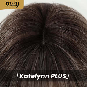 Katelynn PLUS Nouvelle perruque synthétique sans colle MiraScalp, longue, dégradé gris-brun, coupes dégradées, style ondulations lâches, dentelle transparente - Product Image 6