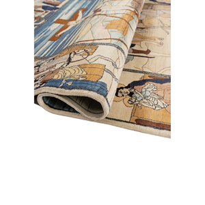 Tapis de prière en laine noués à la main Aalam Pae-6462 ivoire - Product Image 2