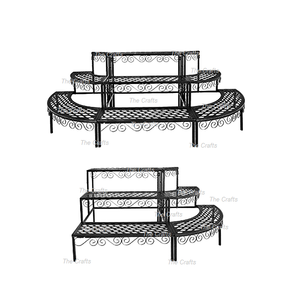 Support de jardinière en forme et taille personnalisées à trois niveaux en fer support de jardinière de couleur noire pour la décoration de la maison - Product Image 5