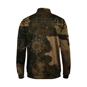 Sweat à capuche numérique personnalisé pour hommes avec fermeture éclair col haut Streetwear OEM veste brodée camouflage avec fermeture éclair délavée à imprimé tech - Product Image 2