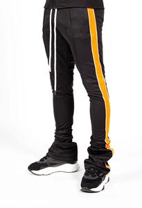 Pantalones de hombre, Pantalones rectos curvos a rayas de poliéster con cordón lateral, pantalones deportivos para correr, pantalones de chándal para hombre, pantalones apilados - Product Image 4