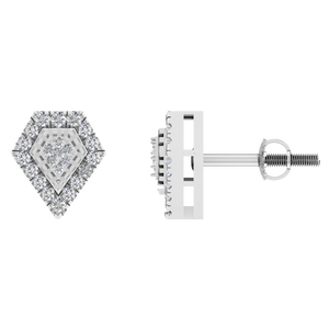 Pendientes de tuerca de oro sólido de 14K de alta calidad para mujer, joyería de oro de lujo de 18K con diamantes naturales para regalo OEM ODM al por mayor - Product Image 1