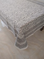 Nappe Balajee de haute qualité en coton 100% gris à motifs floraux indiens, imprimée à la main, design moderne personnalisé