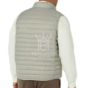 Doudounes d'hiver personnalisées pour hommes en toile de qualité respirante et confortable sans manches avec col montant et logo à l'avant - Product Image 6