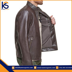 Veste en cuir légère la plus vendue pour les hommes Bon prix Nouvelles vestes en cuir élégantes - Product Image 5