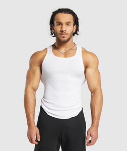 Vente en gros gilet de sport personnalisé grande taille pour hommes débardeur de fitness débardeurs coton respirant entraînement durable logo musculaire lavé - Product Image 1