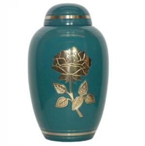 Urnes adultes de crémation en laiton avec bande de gravure et urnes funéraires en métal fini émail de couleur grise pour les cendres humaines. - Product Image 3