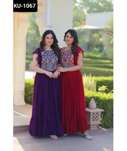 Nuevo diseñador de ropa de boda para mujer y función de Festival, bordado pesado y trabajo de secuencia, vestidos Anarkali Georgette para mujer - Product Image 1