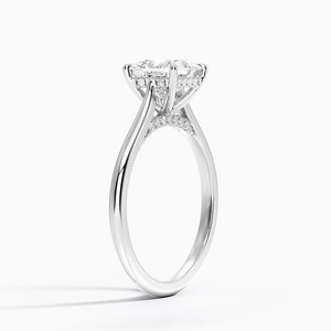 Anillo de compromiso de diamante de 1-3 CT certificado Lab Grown 14K chapado en oro puente oculto solitario Original Demi Band para bodas - Product Image 6