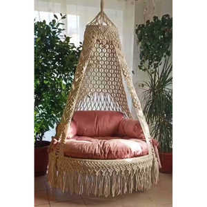 Hermosa Silla Colgante de Macramé Hecha a Mano, Material PE, Hamaca Colgante para Uso en Interiores o Exteriores, para el Hogar o la Sala de Estar - Product Image 1
