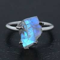 Bague en argent sterling 925 faite à la main avec opale éthiopienne non taillée, pierre de naissance d'octobre, bijoux de luxe, cadeau de fête de Noël pour femmes