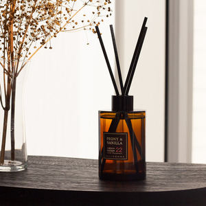 Daily Comma Amber 200ml 1+1 Glass <b>Reed</b> <b>Diffuser</b> <b>Bottle</b> Set Fragrant Home Decor with Free <b>Diffuser</b> Tray Included - Product Image 3